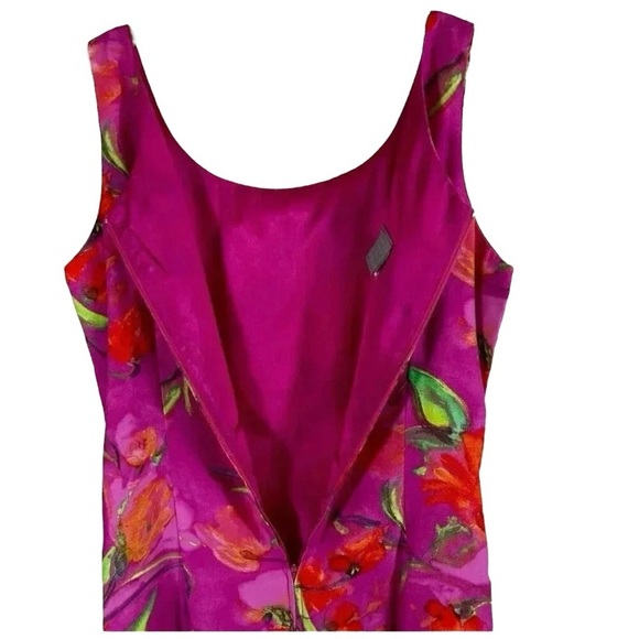 Rabbit Designs Size 12 Dress Tank Floral Rayon Pink Tropical Rayon Lightweight - Picture 5 of 9